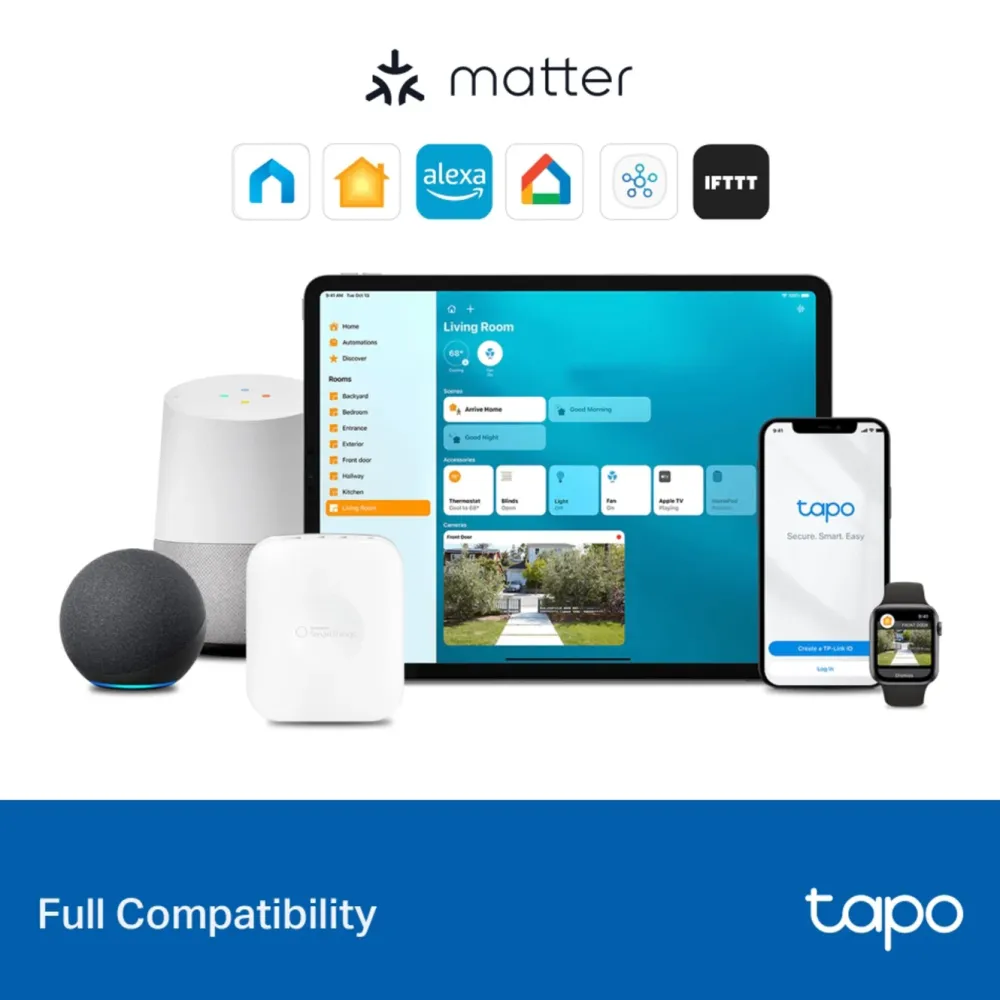 TP-Link Fjernstrømbryter|Smarte Sensorer|Tapo S110E Smart Switch-modul Wifi, Bluetooth, Matter