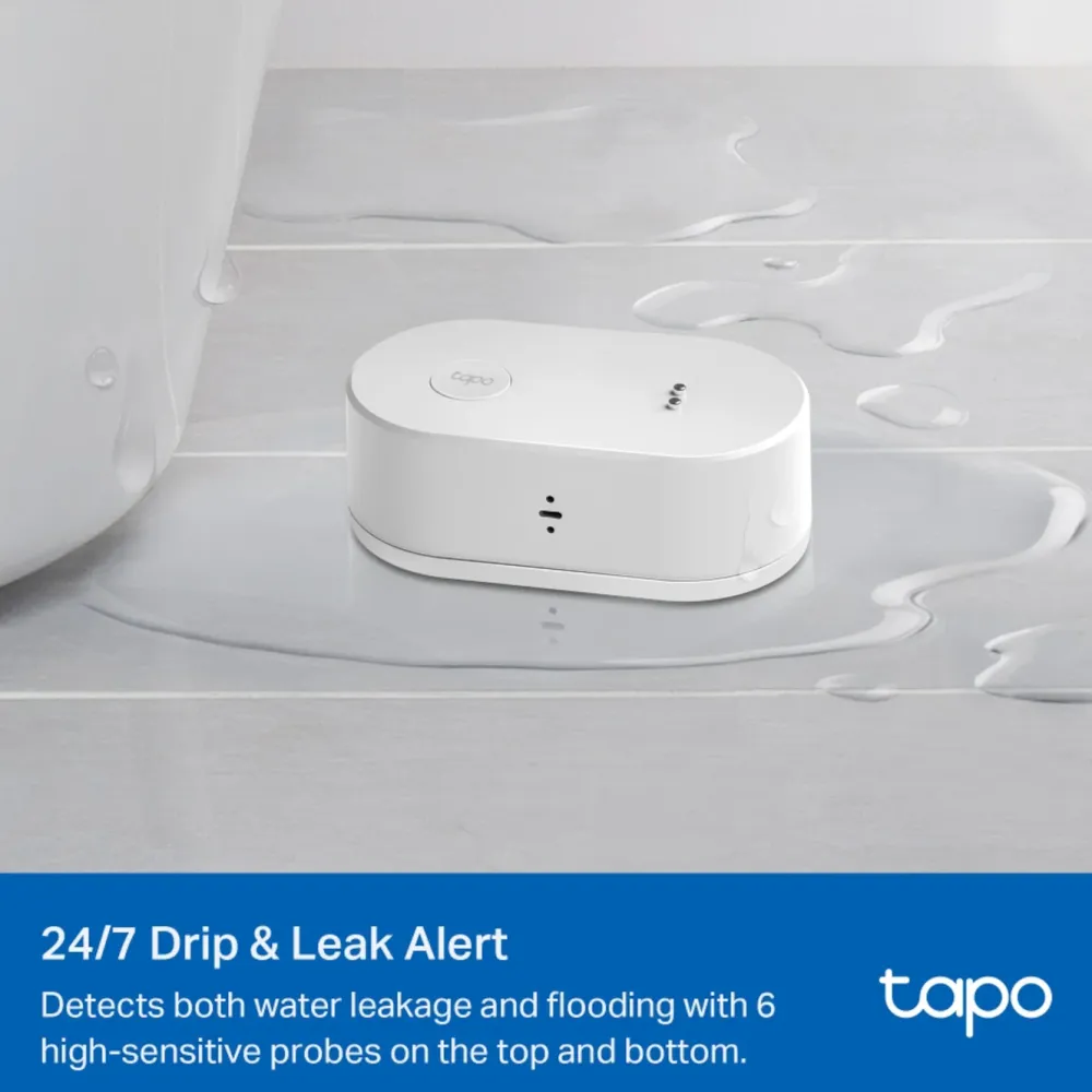 TP-Link Alarmsystemer|Skimmingsbeskyttelse|Tapo T300 Lekkasjedetektor
