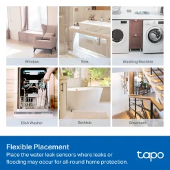 TP-Link Alarmsystemer|Skimmingsbeskyttelse|Tapo T300 Lekkasjedetektor