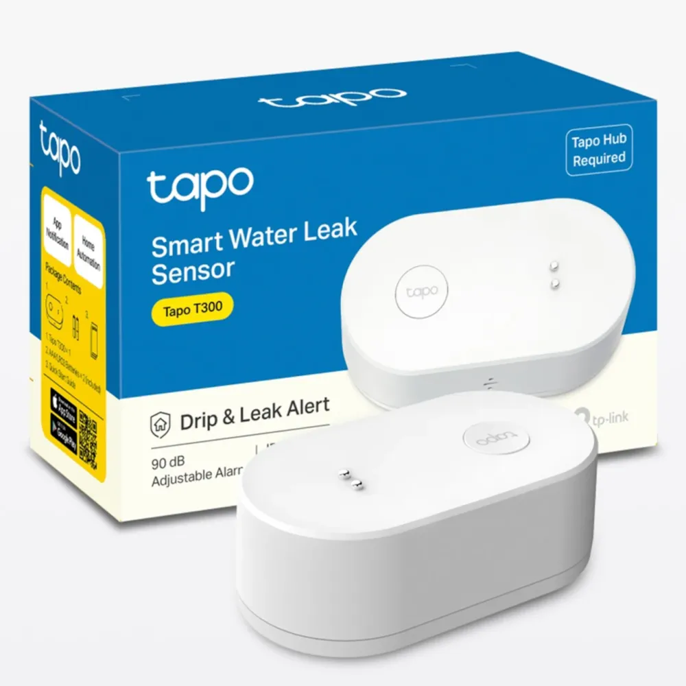 TP-Link Alarmsystemer|Skimmingsbeskyttelse|Tapo T300 Lekkasjedetektor