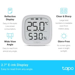 TP-Link Smarte Alarmer|Smarte Sensorer|Tapo T315 Smart termometer og hygrometer