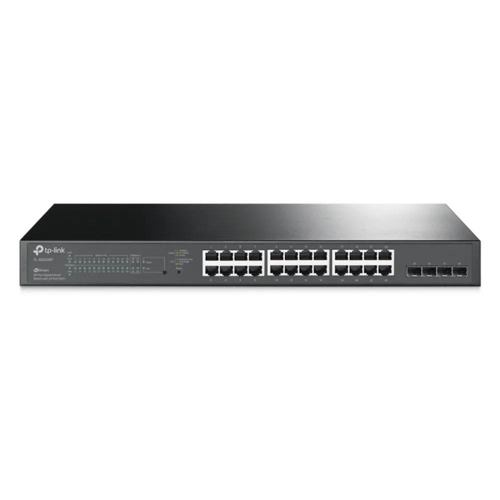 TP-Link Kablet Nettverk|TL- SG2428P Administrerbar gigabitswitch - 28 porter med 24 porter PoE+