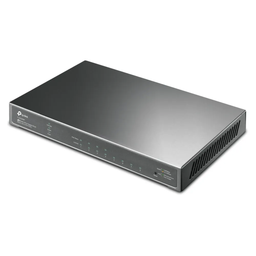 TP-Link Kablet Nettverk|TL-SG2008P Konfigurerbar gigabitswitch - 8 porter med 4 porter PoE+
