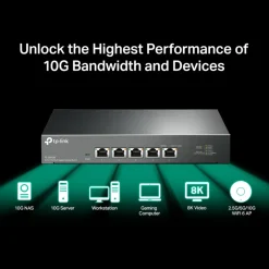 TP-Link Kablet Nettverk|TL-SX105 Gigabitswitch 5 porter 10 Gb/s