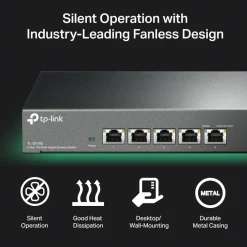 TP-Link Kablet Nettverk|TL-SX105 Gigabitswitch 5 porter 10 Gb/s