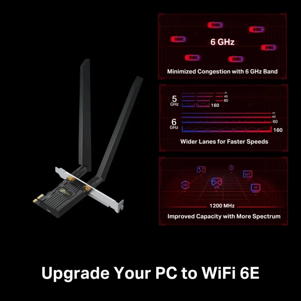 TP-Link Nettverkskort (Trådløse)|Archer TXE72E PCI Express-nettverkskort AXE5400