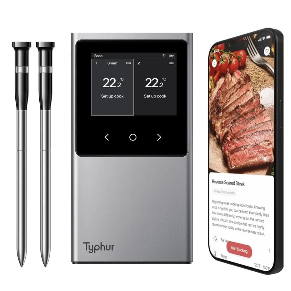 Typhur Kjøkken Og Spisestue|Sync Dual trådløst grill- og steketermometer med to sonder