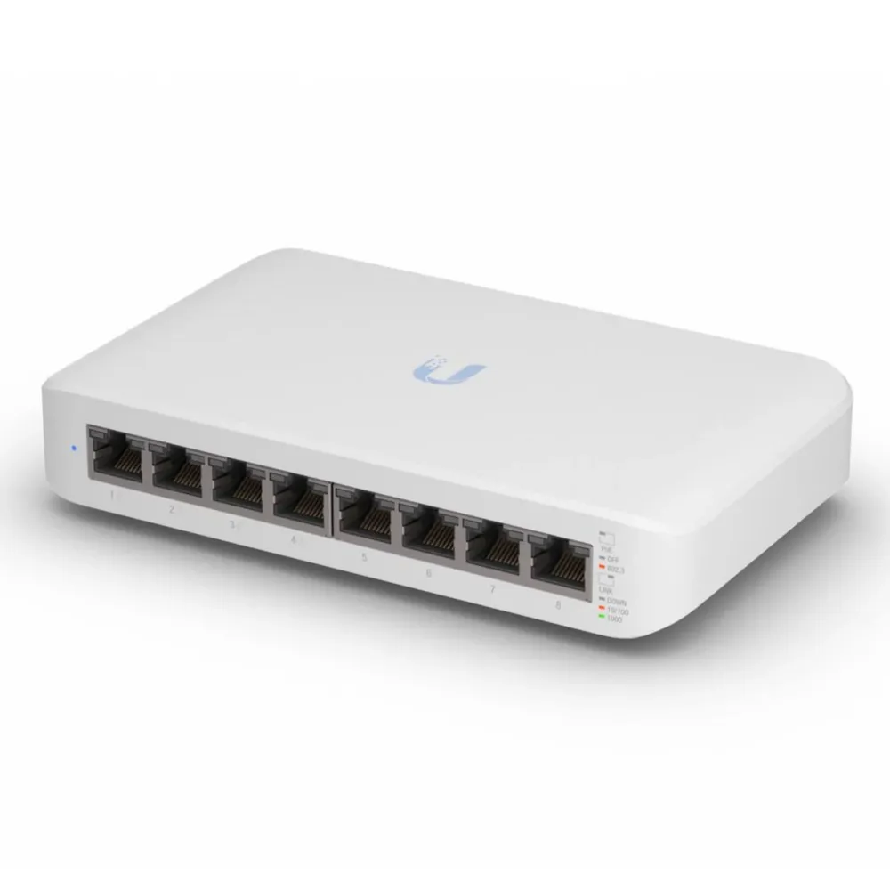 Ubiquiti Kablet Nettverk|UniFi USW-Lite-8 PoE-switch 52 W