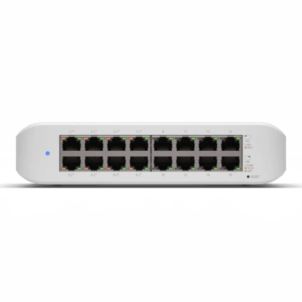 Ubiquiti Kablet Nettverk|UniFi USW-Lite-16 POE-switch