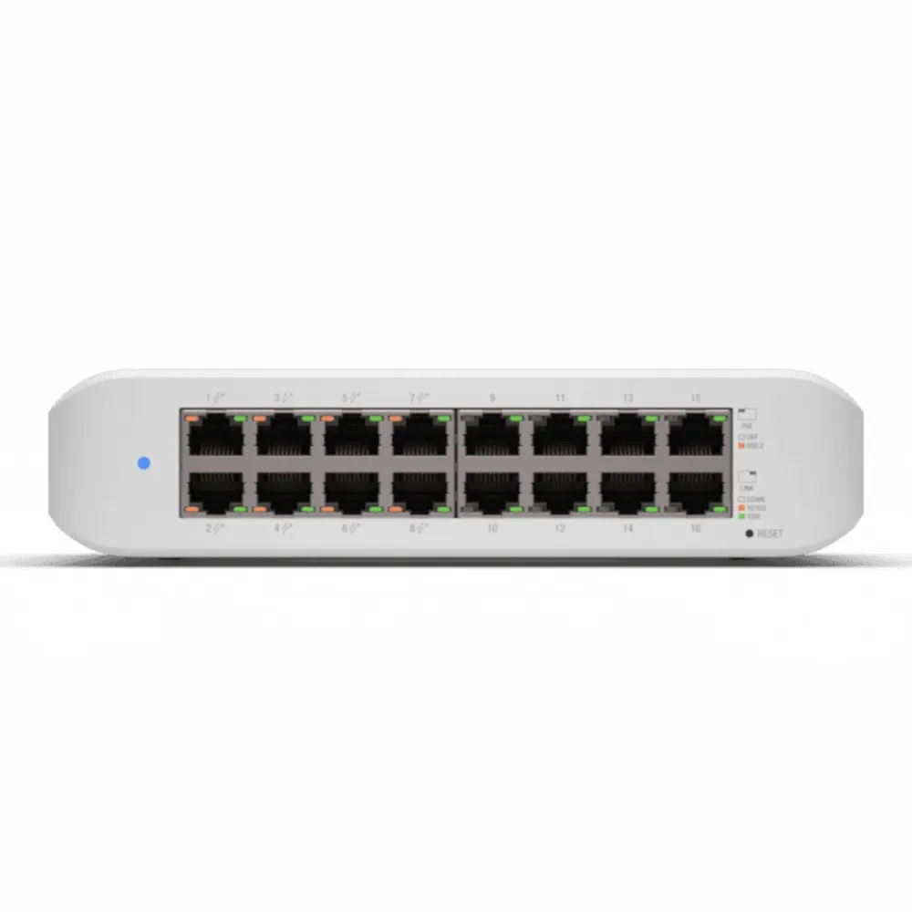Ubiquiti Kablet Nettverk|UniFi USW-Lite-16 POE-switch
