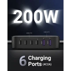 Ugreen Iphone-Tilbehør|Tilbehør Til Bærbar Pc|Kraftig Multilader 6 porter 200 W