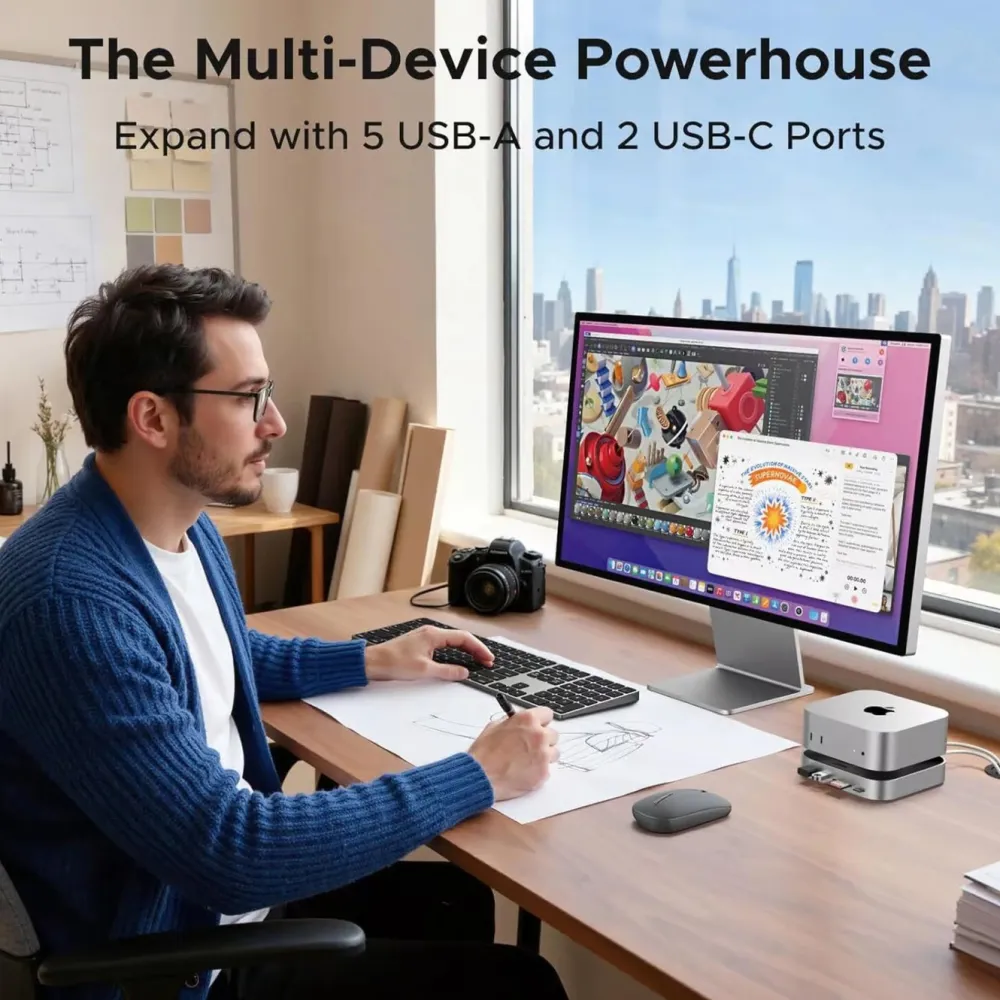 Ugreen Kabler Og Adaptere|Usb|Mac mini 11-i-1-dokkingsstasjon med SSD-plass