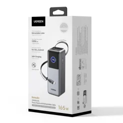 Ugreen Powerbank|Nexode powerbank 20 000 mAh 165 W med innebygd kabel