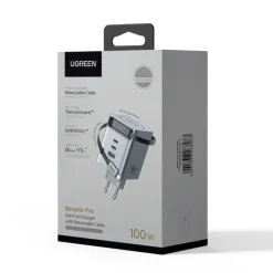 Ugreen Kalkulator|Makuleringsmaskiner|Nexode 100 W GaN-hurtiglader med uttrekkbar USB-C-kabel
