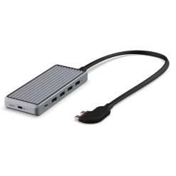 Unisynk Kabler Og Adaptere|Usb|10-ports USB-C-hub for doble skjermer for Mac Grå