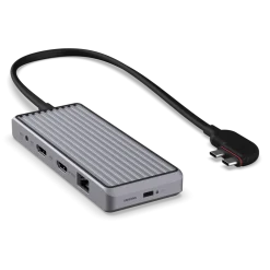 Unisynk Kabler Og Adaptere|Usb|10-ports USB-C-hub for doble skjermer for Mac Grå
