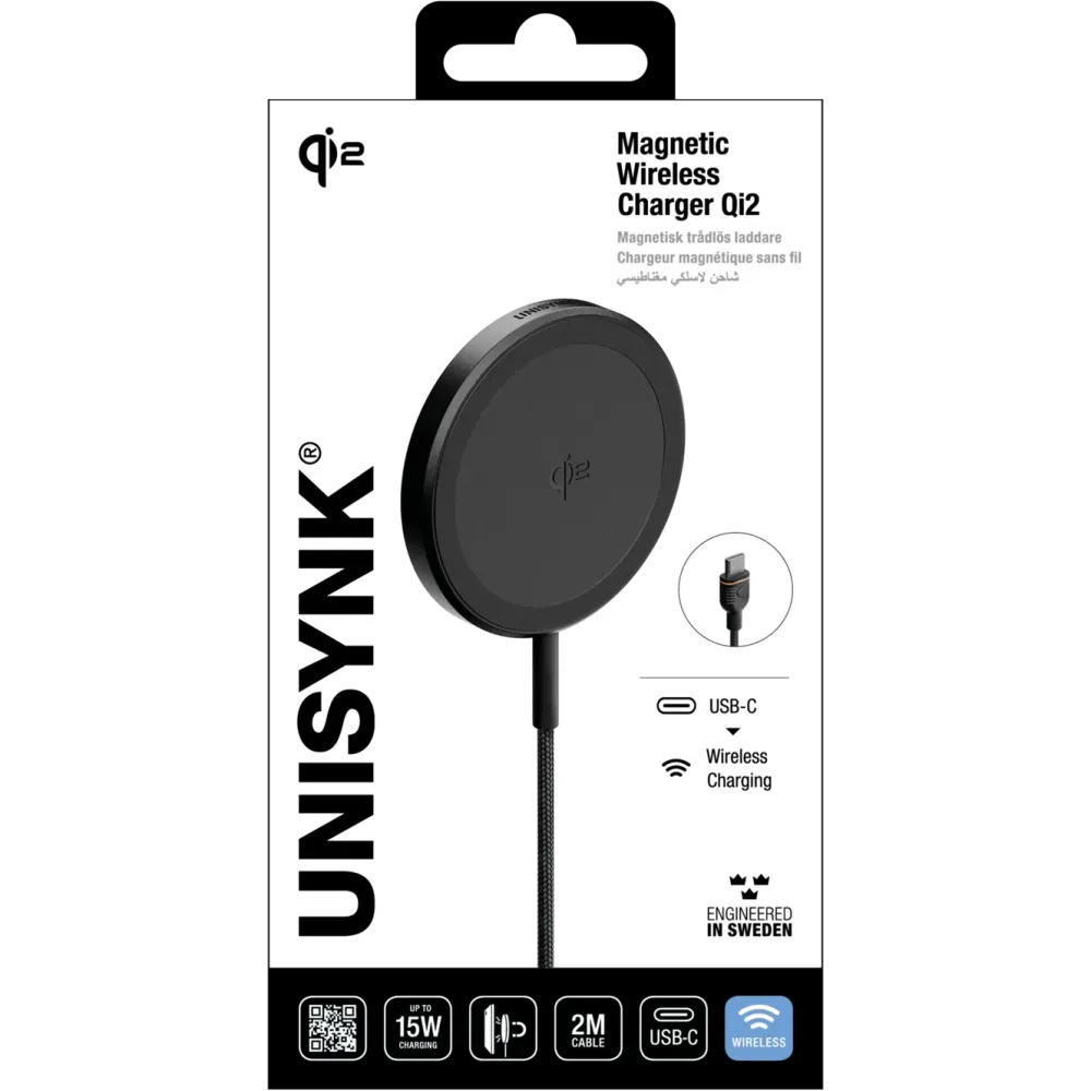 Unisynk Iphone-Tilbehør|Hjemmekontor|Trådløs magnetisk lader med Qi2 15 W