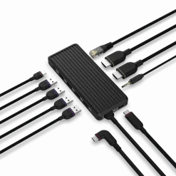 Unisynk Kabler Og Adaptere|Usb|USB-C-Hub 10 porter for to skjermer Windows
