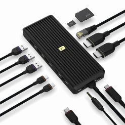 Unisynk Kabler Og Adaptere|Usb|USB-C-Hub 12 porter 8K for to skjermer