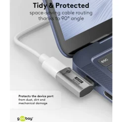 Kjell Hdmi|Kabler Og Adaptere|USB-C-adapter med 90° horisontal vinkel – USB4
