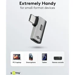 Kjell Hdmi|Kabler Og Adaptere|USB-C-adapter med 90° horisontal vinkel – USB4