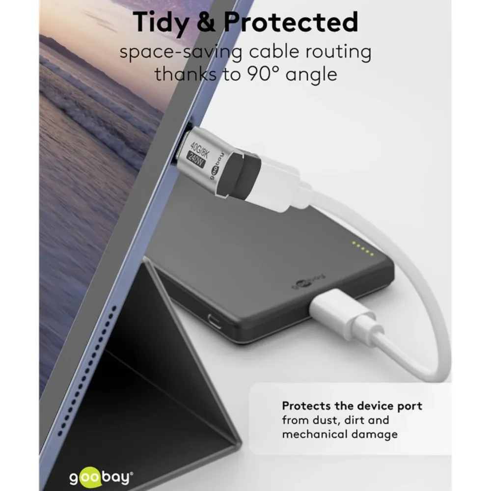 Kjell Kabler Og Adaptere|Usb|USB-C-adapter 90° med USB4-støtte