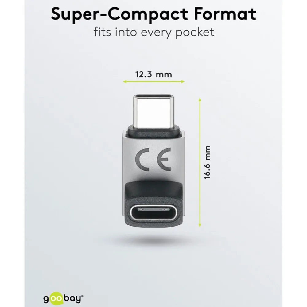 Kjell Kabler Og Adaptere|Usb|USB-C-adapter 90° med USB4-støtte