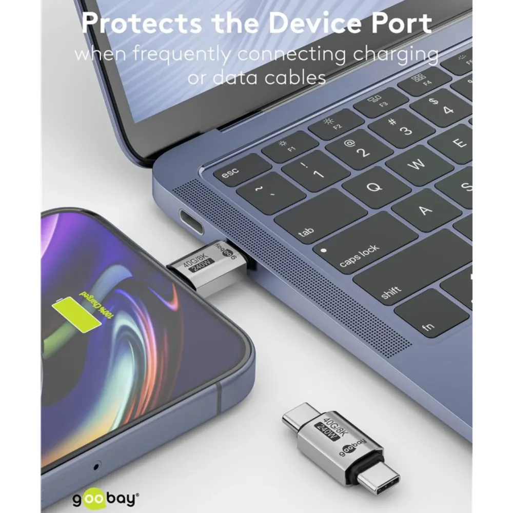 Kjell Kabler Og Adaptere|Usb|USB-C-adapter rett med USB4, 40 Gbit/s, 240 W
