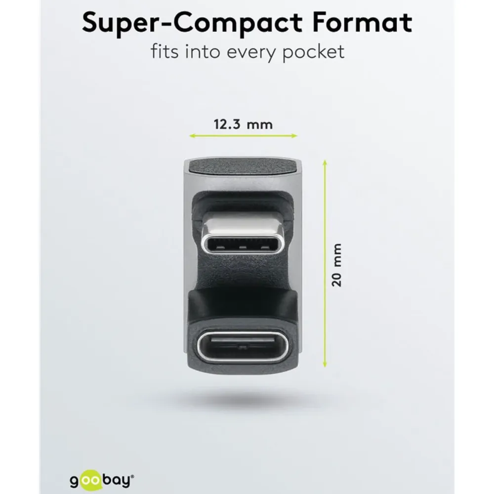 Kjell Kabler Og Adaptere|Usb|USB-C-adapter 180° U-formet med USB4-støtte