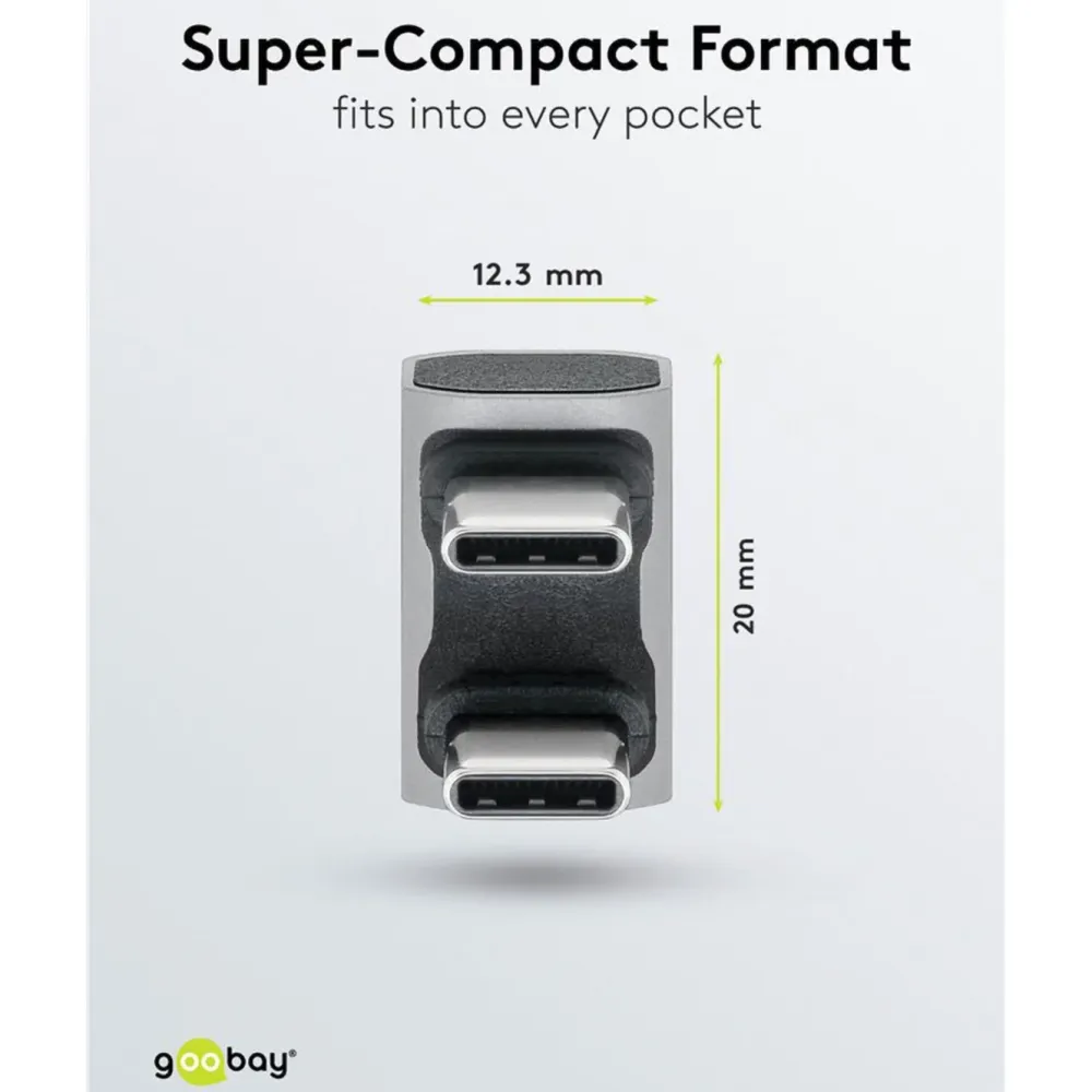 Kjell Kabler Og Adaptere|Usb|USB-C-adapter 180° U-form med USB4