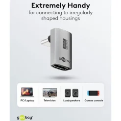 Kjell Lagring|Tegnebrett|USB-C-adapter 90° vinklet med USB4-støtte