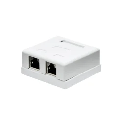 Kjell Kabler For Lyd|Kabler For Nettverk|Utenpåliggende UTP-nettverksuttak Cat. 6 2-port