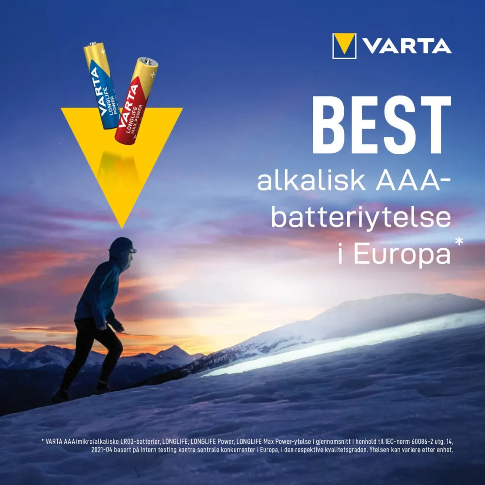Varta Batterier|Batterier|Longlife Max Power AAA-batterier 4-pk.