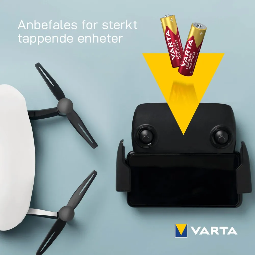Varta Batterier|Batterier|Longlife Max Power AA-batterier 8-pk.