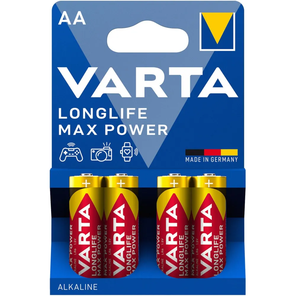 Varta Batterier|Batterier|Longlife Max Power AA-batterier 4-pk.
