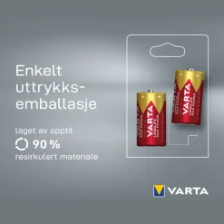 Varta Batterier|Batterier|Longlife Max Power C-batterier 2-pk.