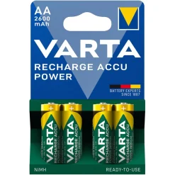 Varta Batterier|Batterier|Oppladbare AA-batterier 2600 mAh 4-pk.