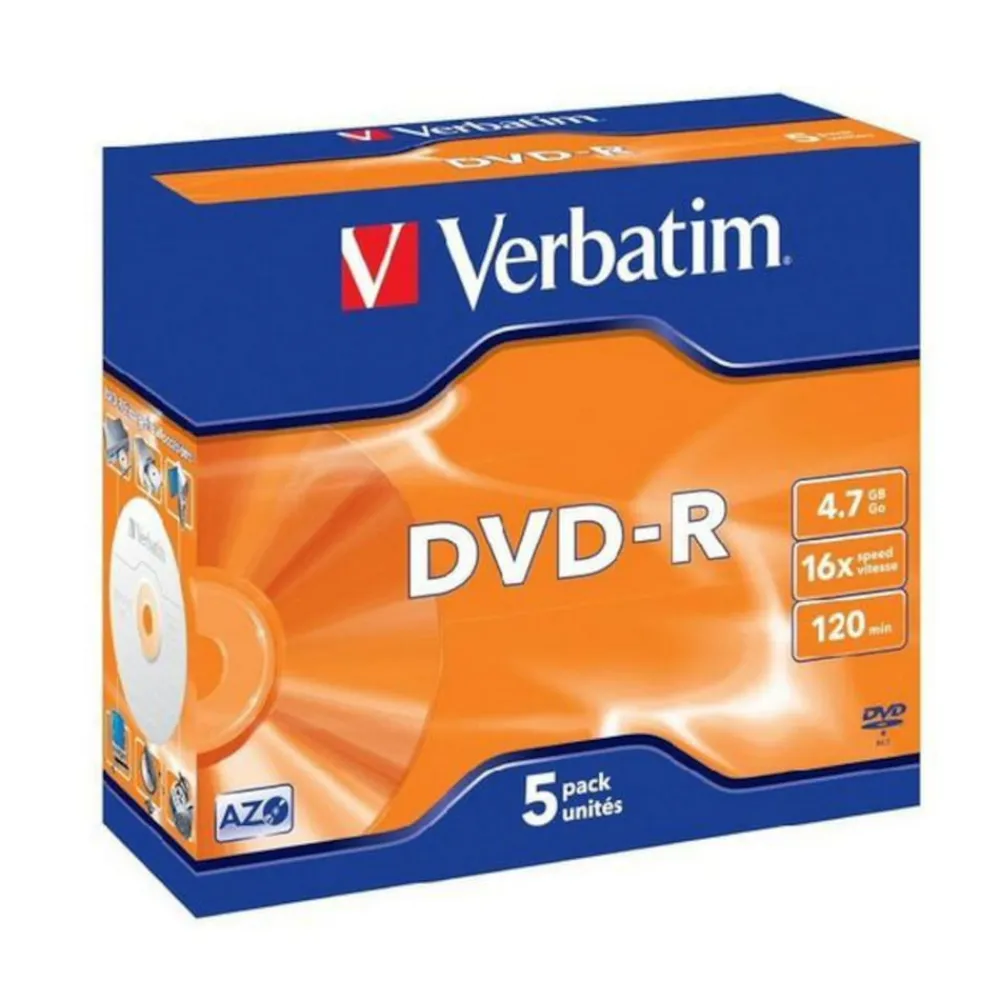 Verbatim Datatilbehør|Ergonomi|DVD-R i etui 5-pk.