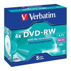 Verbatim Datatilbehør|DVD-RW i etui 5-pk.