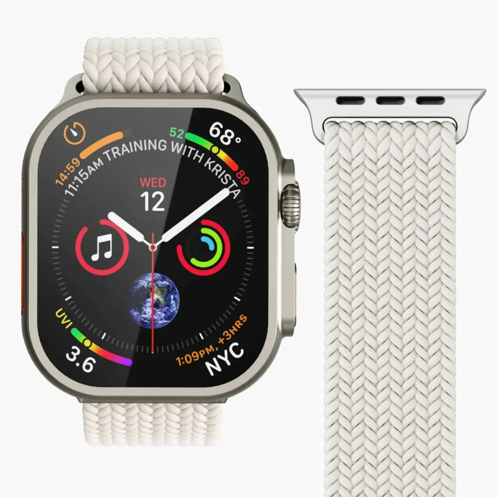 Vonmählen Smartklokker Og Ringer|Woven Loop flettet rem til Apple Watch 44/45/46/49 mm