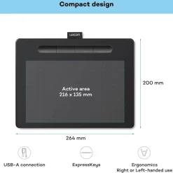 Wacom Tegnebrett|Intuos Medium tegnebrett - Svart