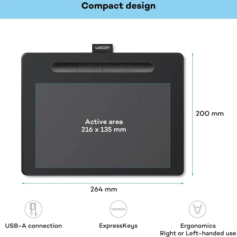 Wacom Tegnebrett|Intuos Medium tegnebrett - Svart
