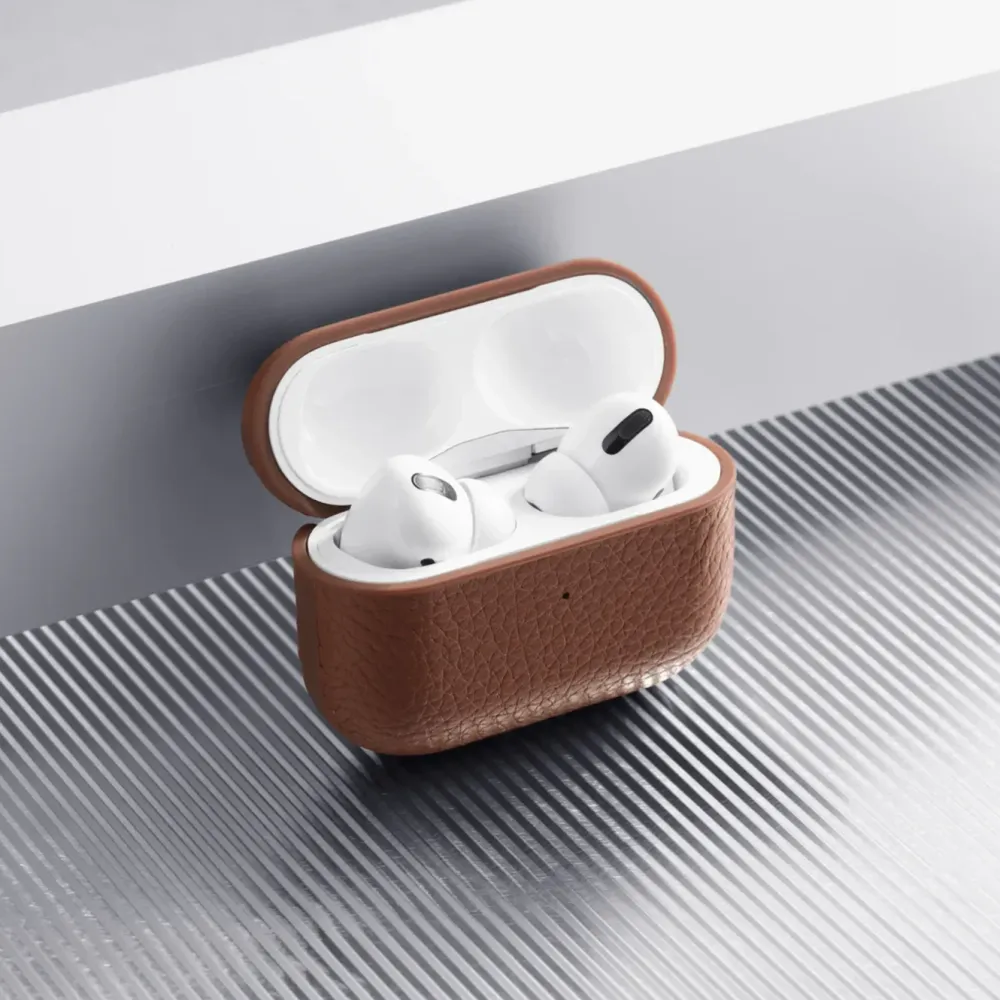 WOOLNUT Hodetelefoner Og Hodesett|Deksel i skinn til AirPods Pro 3-ladeetui