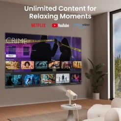 Yaber Tv Og Tilbehør|T1 Pro bærbar Full HD-projektor med innebygde strømmetjenester
